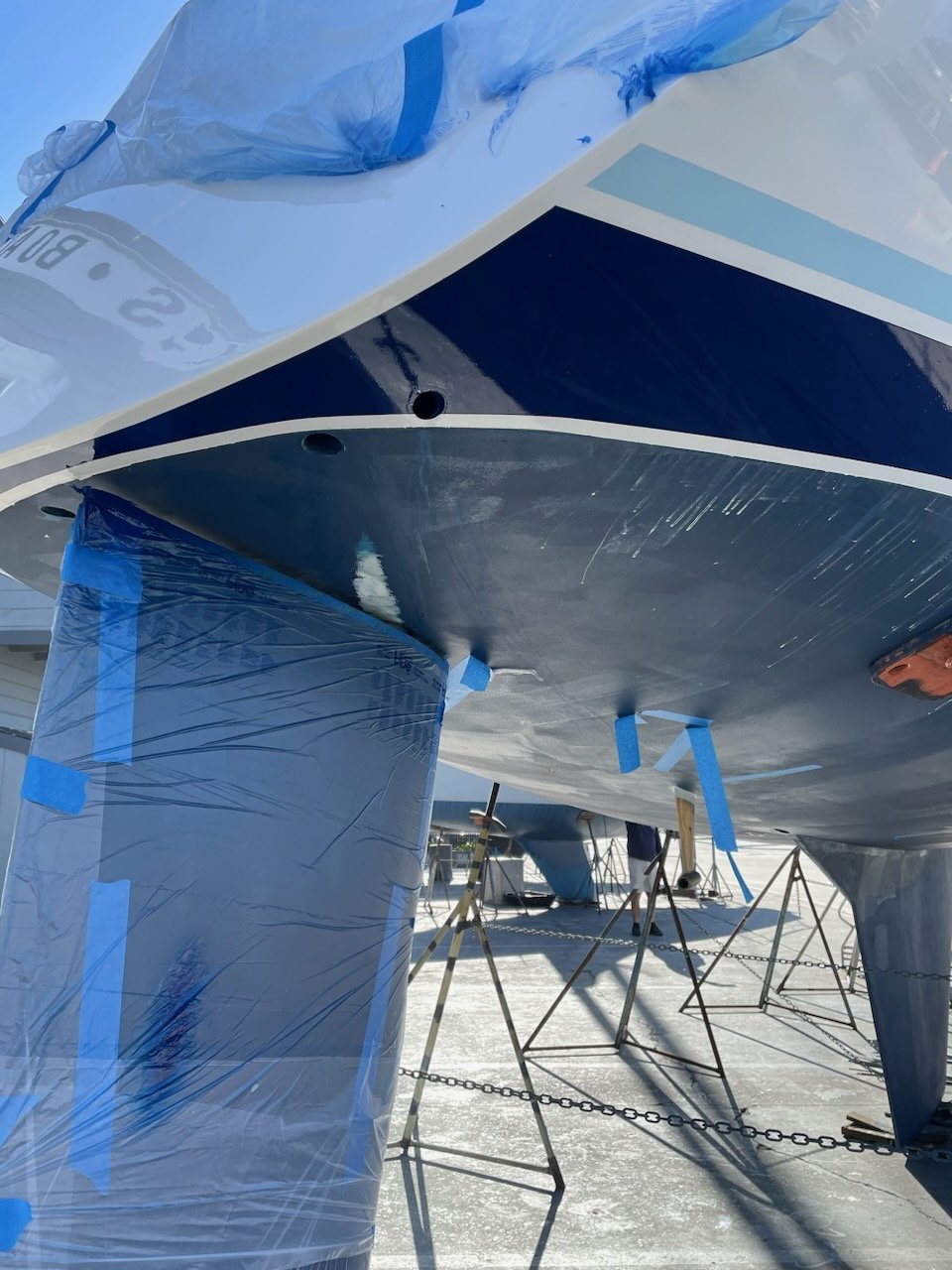 Finished sailboat paint job