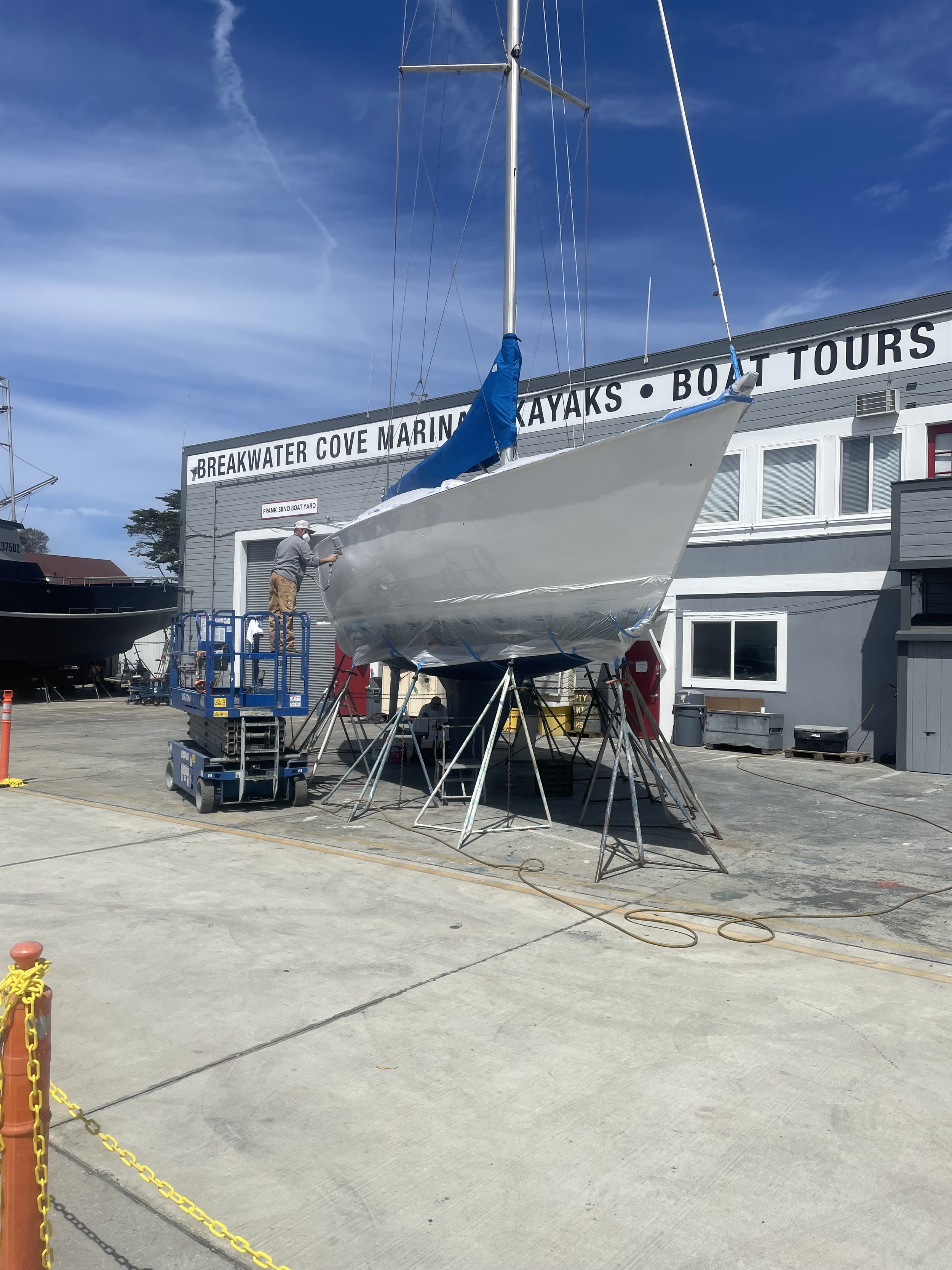 Applying top coat paint