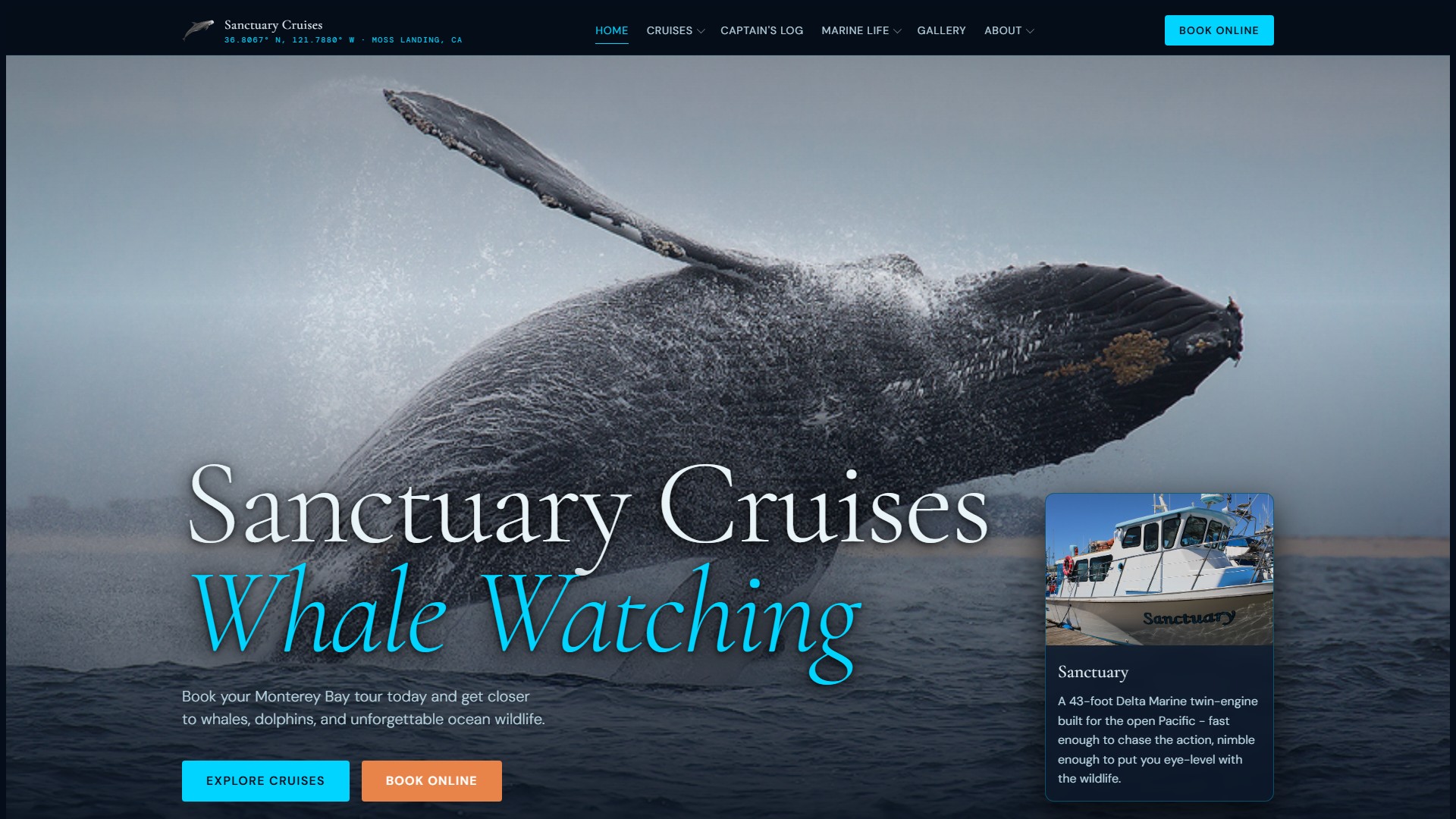 Screenshot of Sanctuary Cruises
